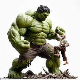 "Me fighting the Hulk"