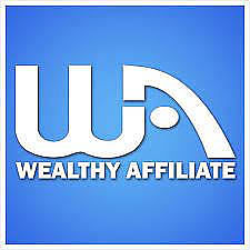 "a blue Wealthy Affiliate logo with a large WA in white"