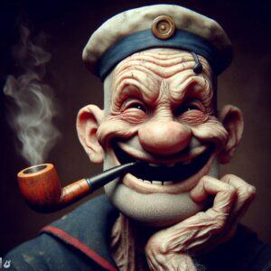 "a very old decrepit popeye the sailorman"